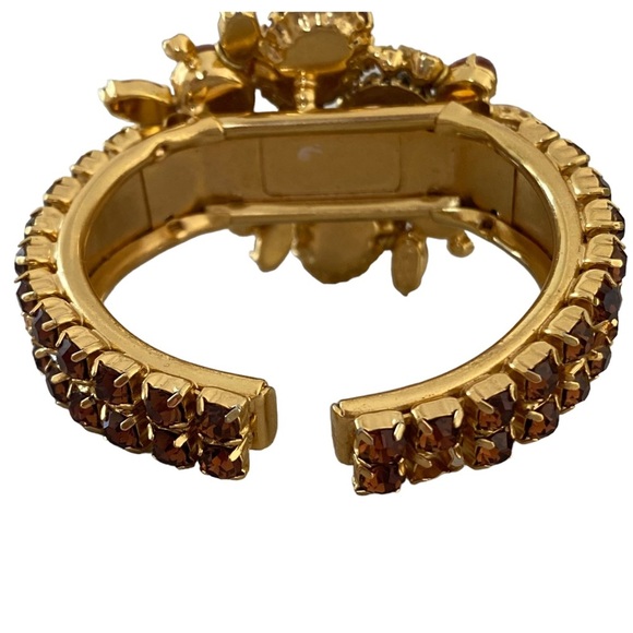 VTG SCHRAGER FIFTH AVENUE rare iconic cuff bangle dragons breath rhinestones - Picture 4 of 15